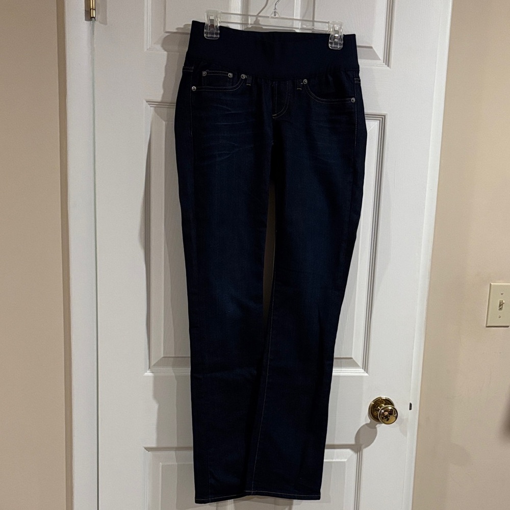 Gap 1969 Maternity Perfect Boot Bootcut Denim Blue Jeans‎ Pull On Sz 4 Dark Wash